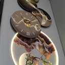 3D Wall Art Decor Clock, Large Wall Hanging Sculpture Painting with LED Light, Modern Home Decorative Wall Clock Art Decorations Lamp for Living Room Bedroom Entrance Office Decor