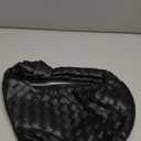 Woven Purse - Woven bags for women - Small Hobo Bags - Fashion Knotted Top Handle Handbags Clutch - Soft Vegan Leather Black