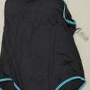 Beautikini Period Swimwear - One Piece Bathing Suit Menstrual Leakproof Swimsuit for Teen Girls and Women (Large, Lake Blue Black)