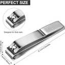 Mudder 6 Pcs Silver Large Nail Clippers Stainless Steel Ultra Sharp Sturdy Fingernail and Toenail Clipper Cutters Straight Edge Toenails Nail Trimmer Cutters for Men Women Thick Nails Anti-slip Handle
