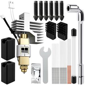 Hotend Kit for Elegoo Centauri Carbon, Upgrade 3D Printer Extruder Hot End with 0.2/0.4/0.6mm Hardened Steel Nozzle Replacement Print Head Heat Sink Hotend for Elegoo Centauri Carbon 3D Printing