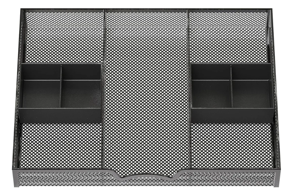 SimpleHouseware Drawer Organizer Tray w/ 2 Storage Bins, Black