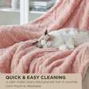 Bedsure Gentlesoft Sherpa Fleece Throw Blanket for Couch - Fluffy & Cozy Cable Jacquard Tufted Throw for Women Gift, Thick and Warm Blankets for Winter, Pink, 50x60 Inches