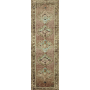Loloi Magnolia Home by Joanna Gaines Sinclair Collection SIN-06 Clay/ Pile Height, Machine Washable, Runner Rug size137×27IN