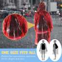 12 Pack Clear Rain Ponchos with Hood for Adults, Family, 3 Colors 51.1 Inches Emergency Raincoats