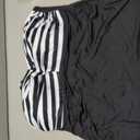 Aqua Eve Plus Size Tankini Top Only Bandeau Swim Top Strapless Swimsuit Top Black and White Stripe 20W