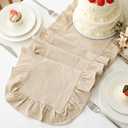 Natural Ruffled Table Runner 72 Inches Long Rustic Cotton Tabletop Farmhouse Decor for Baby Shower Bride Shower Birthday Party Holiday Wedding (Solid Color)