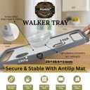 Walker Tray for Folding Walker with Cup Holders, Non-Slip Mat & Bag - Adjustable Universal Plastic Food Table for Seniors - Detachable Guardian Accessories - Removable Walker Trays for rolling walker
