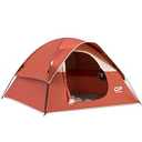 CAMPROS CP 3 Person Tent, Dome Tents for Camping with Rainfly, Waterproof Camping Tent Easy Set Up, Portable Family Tent with Large Mesh Window & Carry Bag for Outdoor Hiking, Orange 