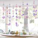 52ft Irish Mermaid garland Banner Hanging Party Decoration Set Jellyfish Starfish Pearl Shell coral Laser Paper Rainbow Under Sea Theme Birthday Girl Baby Shower Under Ocean Party Decor Supply