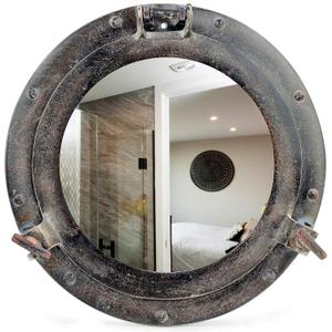 Nagina International Aluminum Porthole Mirror 15" - Nautical Wall Dcor