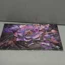 TutuBeer 1 Panel Wall Art Purple Canvas Wall Art Purple Flower with Black Swirls Print on Canvas Flower Picture for Bedroom Home Decor Living Room Stretched and Framed 8x16 inch