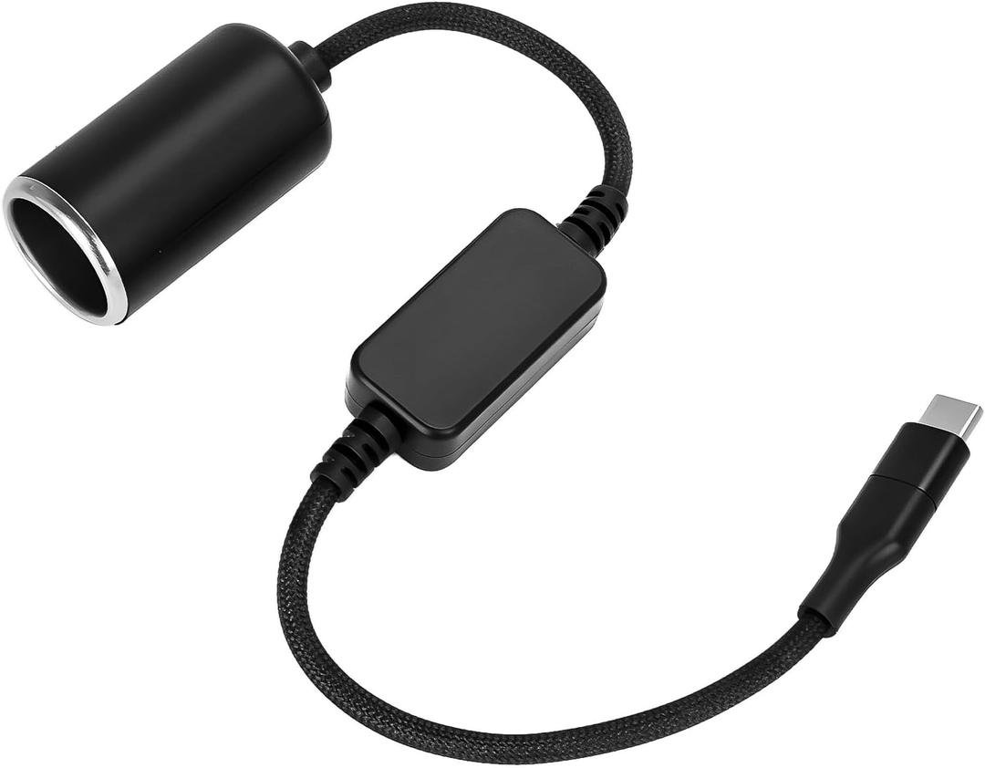 USB C to 12V Adapter, USB C to 12V Cigarette Lighter Adapter Type C Male to 12V Cigarette Lighter Socketfor Dash Cam Power Bank GPS Car Led Light Strips 1 Pack