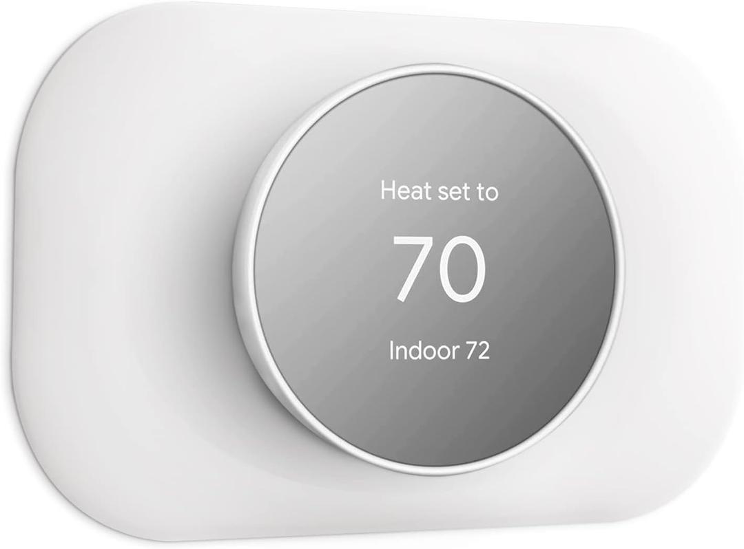 Petrichor Wall Plate Cover - Compatible with Google Nest Thermostat Accessory 2020 - Trim Kit, Easy Installation - Snow (White)