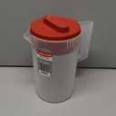 Rubbermaid, Pitcher, Plastic Pitcher, Clear/Red, 2 Quart, plastic, 2 quart, Suitable for Organized Drink Storage
