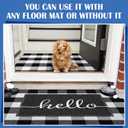 Geelin 2 Pcs 30'' x 18'' Doormat 43'' x 27.5'' Buffalo Plaid Outdoor Rug Layered Front Door Mat Outside Entrance Welcome Door Mats for Indoor Outdoor(Hello)