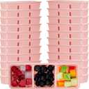 Hushee 25 Pack 17 oz Small Meal Prep Containers with 3 Compartments Snack Containers with Lid Disposable Plastic Bento Box Travel Lunch Food Boxes Stackable for Office Picnic (Pink)