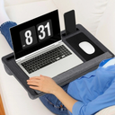 Lap Desks for Adults, Home Office Black Carbon Laptop Lap Desk Stand with Wrist Rest, Mouse Pad & Phone Holder, Cushioned Lap Tray Laptop Stand for Bed & Couch, Fits up to 15.6 Inch Laptops