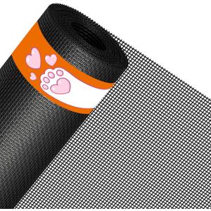 MAGZO Pet Proof Window&Door Screen Replacement Mesh, 60" W x 96" L, Best Vinyl Coated Polyester Dog Cat Resistant Heavy Duty, DIY Adjustable Net Netting Curtain Wire Fits Any Smaller Size, Black