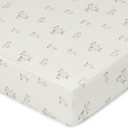 Crane Baby 100% Organic Cotton Gender Neutral Animal Nursery Bedding, Fitted Sheet, Soft Breathable GOTS Certified Cotton, Bunny Crib Sheet