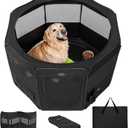 PETSFIT 45.5" Dog Playpen Indoor/Outdoor-Jump-Proof 28.5" Height with Removable Waterproof Mat & Zippered Roof | RV, Camping, Travel Dog Pen | Whelping & Cat Observation Space(45.5"L x 45.5"W x 28.5H)