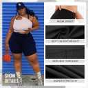 TNNZEET 2 Pack Plus Size Biker Shorts for Women - 8" Black High Waisted Tummy Control Spandex Workout Shorts (Black, XXXL)