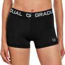 G Gradual Women's Spandex Compression Volleyball Shorts 3" /7" Workout Pro Shorts for Women (Black, XL)