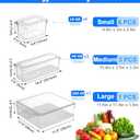 10 Pack Fridge Organizer, Stackable Refrigerator Organizer Bins with Lids, BPA-Free Produce Fruit Storage Containers for Storage Clear for Kitchen, Food, Drinks, Vegetable Storage