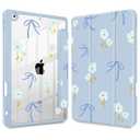 Mektron Printed Case for iPad 10.2 Inch, iPad 9th Gen 2021/8th Gen 2020/7th Gen 2019 Tablet Case, Buit in Pencil Holder with Shockproof Cover Clear Shell + Trifold Stand, Colorful Cacti