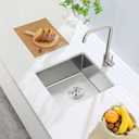 15-inch Undermount Kitchen Bar Sinks, 304 Stainless Steel Handmade Bar Sink Undermount, Single Bowl Kitchen Sink Brushed, 15" x 17" x 8", D15" X W17" X H8"