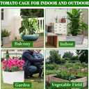 ZeeDix 4 Pack Tomato Cages for Garden 60 Inches, Heavy Duty Square Adjustable Tomato Trellis Cage Climbing Plant Support Trellis Plant Cages for Climbing Vegetables Flowers with 40Pcs Clips