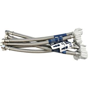 (6pcs 12 inch) PLUMBINGMASTER Toilet Water Supply Line,3/8" Comp x 7/8" BC Braided Stainless Steel Toilet Supply Line,Toilet Connector Hose with Anti-Leaking Brass Nut