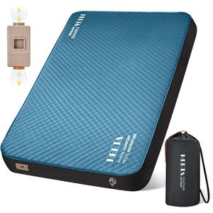 HEETA Self Inflating Sleeping Pad with Electric Pump, 4" Ultra Thick Memory Foam Camping Mattress, 9.5 R-Value Insulated Sleeping Mat, Easy to Inflate & Deflate for Camping Car Travel Tent Cot Bed, Full