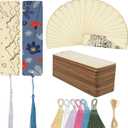 SWATOM Wood Bookmarks Blank DIY Wooden Bookmark Craft Bulk 30 PCS Unfinished Wood Tags Rectangle Shape Ornaments with Holes and Tassels for Wedding Party Birthday Decoration