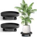 2 Pack Plant Caddy with Wheels, 12.6 inch Rolling Plant Stands Round Wheeled Coaster Plant Stand Dolly for Outdoor Indoor Heavy Planter, Load Capacity 180 lbs