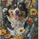 Puzzles for Adults 1000 Piece Black White Brown Fur Corgi Dog Flower Jigsaw Puzzles Adults Gift Home Decor 202b3580