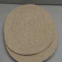 Oval Woven Placemats Set of 6, Boho Cotton Rope Braided Table Mats, 17x13 Inches Non Slip Heat Resistant Place Mats for Dining Room, Thick Hot Pads for Farmhouse Kitchen Table Decor. (Brown)
