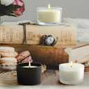 SHOWIN Thick Candle Jars for Making Candles 16 Pcs, 4 OZ Empty Jars with Wood Lids for Candle Making, Sample Container - Dishwasher Safe,Clear