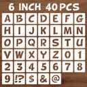 BAMIDELE 6 Inch Letter and Number Stencils, 40 Pcs Reusable Plastic Alphabet Spray Paint Stencils for Painting on Wood, Wall, Fabric, Rock, Chalkboard, Door Porch, Signage, DIY Craft Decoration