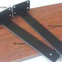 12 Pack - 10 inch Black Hidden L Shelf Bracket (1/5 Inch Thicked) Iron Floating Shelf Brackets Rustic Industrial Metal Brackets for Shelf Support