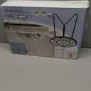 LIFFY Outdoor Side Table,12" Indoor Small Round Glass Tabletop Accent Table with Metal Frame, Home Decorative Plant Stand & End Table Outside for Patio, Garden, Yard, Kitchen, Porch (Blue&green)