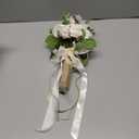 Wedding Bouquets Large for Bride Bridesmaid, White Champagne Artificial Roses Flowers for Wedding Church Decoration (9.5in)