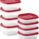 Rubbermaid 16-Piece BPA-Free Plastic Food Storage Set, Red Vented Lids - Microwave, Dishwasher Safe: Perfect for Meal Prep, Leftovers, and Kitchen Organization
