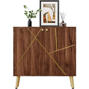 Storage Cabinet, Free Standing Buffet Cabinet, Morden Sideboard and Buffet Storage, Wood Accent Cabinet for Living Room, Hallway, Entryway (1, Brown)