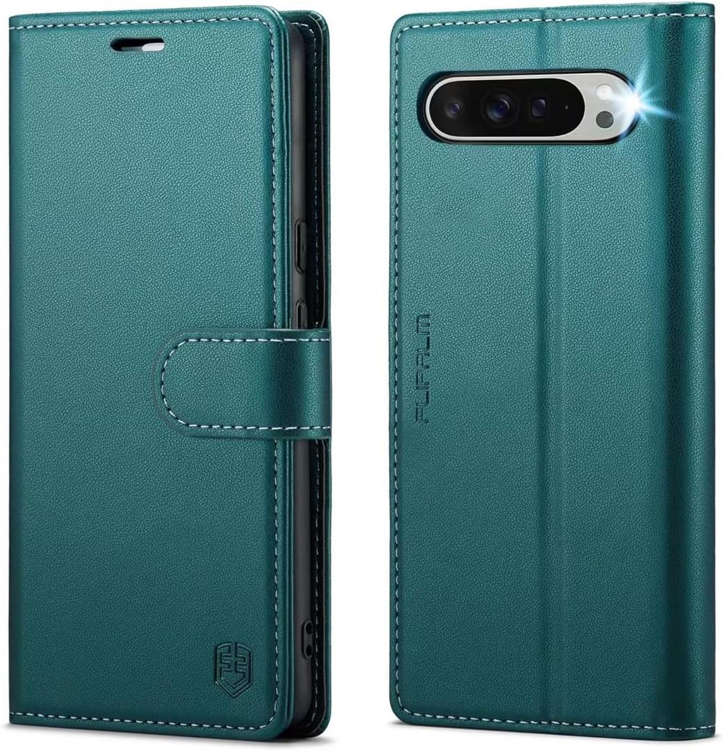 Wallet Case for Google Pixel 10 Pro XL 5G, RFID Blocking Credit Card Holder, PU Leather Folio Flip Kickstand Protective Shockproof Cover for Pixel 10 Pro XL(Green)