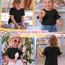 Ficerd Toddler Girls T-Shirts 18M-5T Tops, Black, 4T (Black)