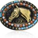 MASOP VOGU Western Belt Buckles for Men Longhorn Bull Belt Buckle Cowboy Cowgirl Rodeo Country Belts Buckle