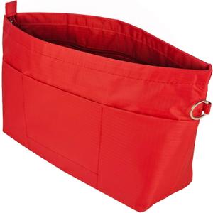 Time Wing Handbag Tote Purse Organizer Insert Bag Liner Shaper Divider Zipper 11 Pockets Compartments Large Red