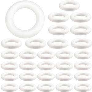 SOUJAP 30 Pack Foam Wreath Forms, 5.7 x 1 Inch Wreath Foam Circle Ring, White Polystyrene Foam Circles Ring, Round Foam Wreath for Crafts, DIY Floral Projects, Wreath, Home Decor