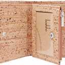 boshiho Eco Cork Friendly RFID Blocking Wallet Bi-fold Card Holder Vertical Wallet With Zippered Coin Purse & ID Window